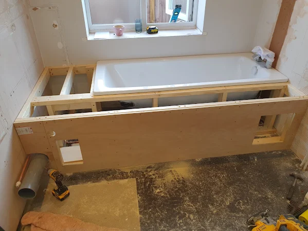 Bath frame and stud work built during one of our renovations, by Beespoke Renovations
